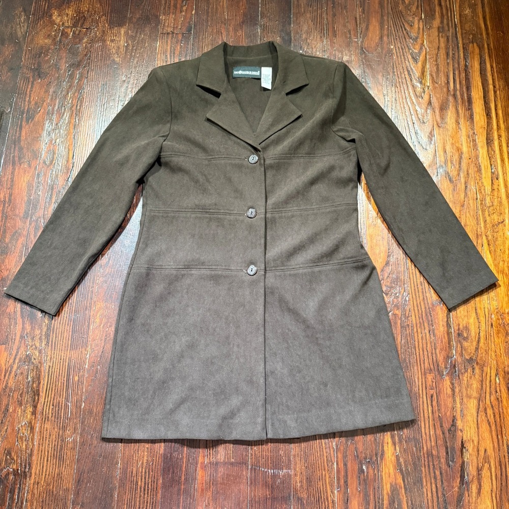 Sag Harbor Blazer Jacket Womens 12 Brown Stretch‎ Academia Preppy Old Money 90s
